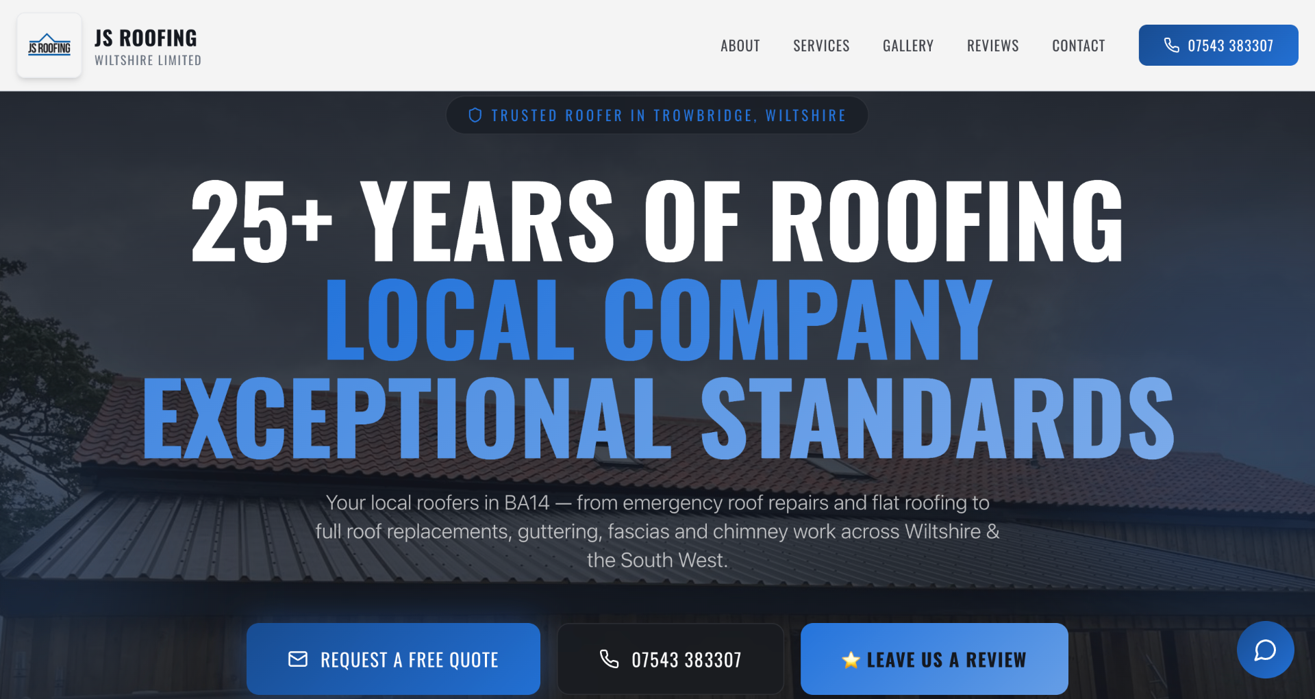 JS Roofing website